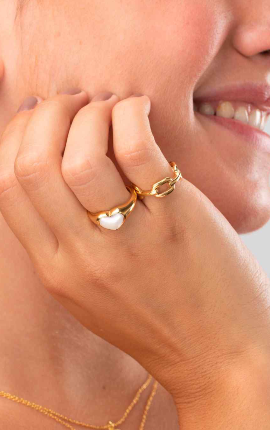 Anillo Corazón Nácar