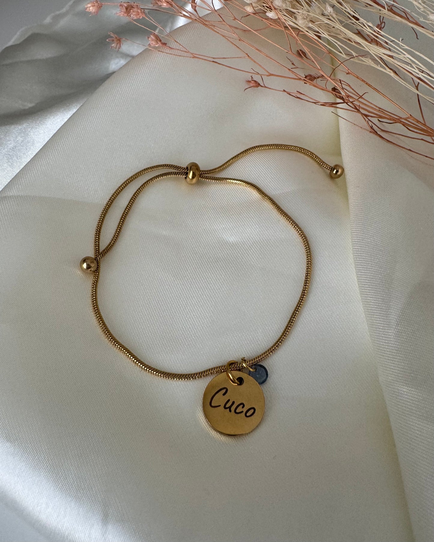 Pulsera cola ratón grabado