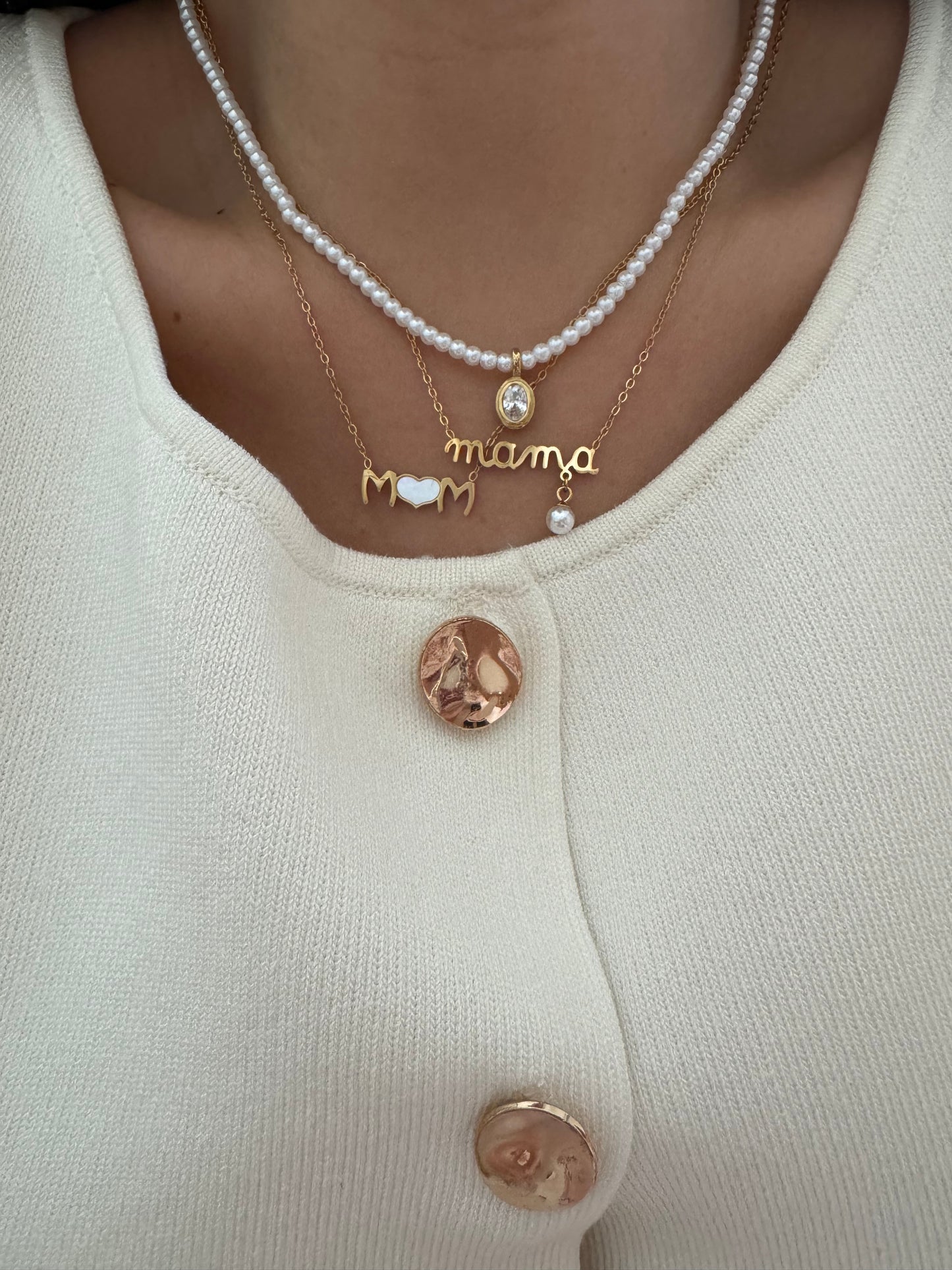 Collar MAMÁ perla