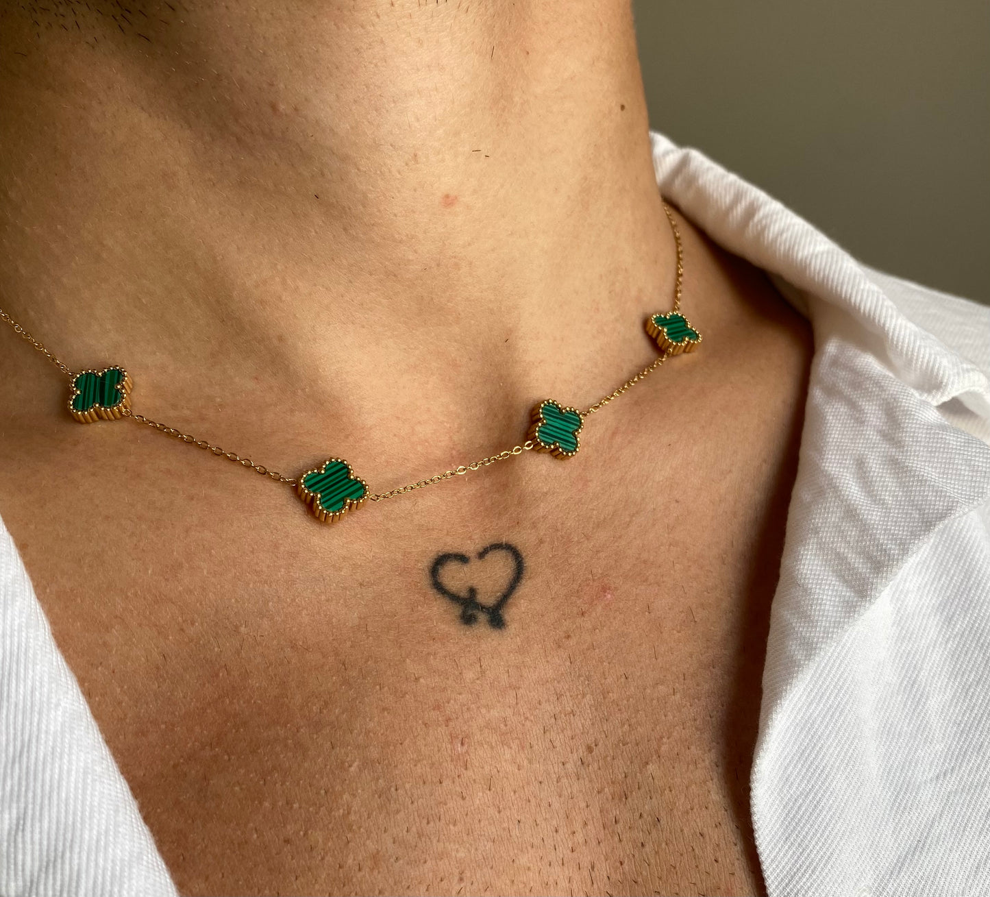 Collar Trébol green
