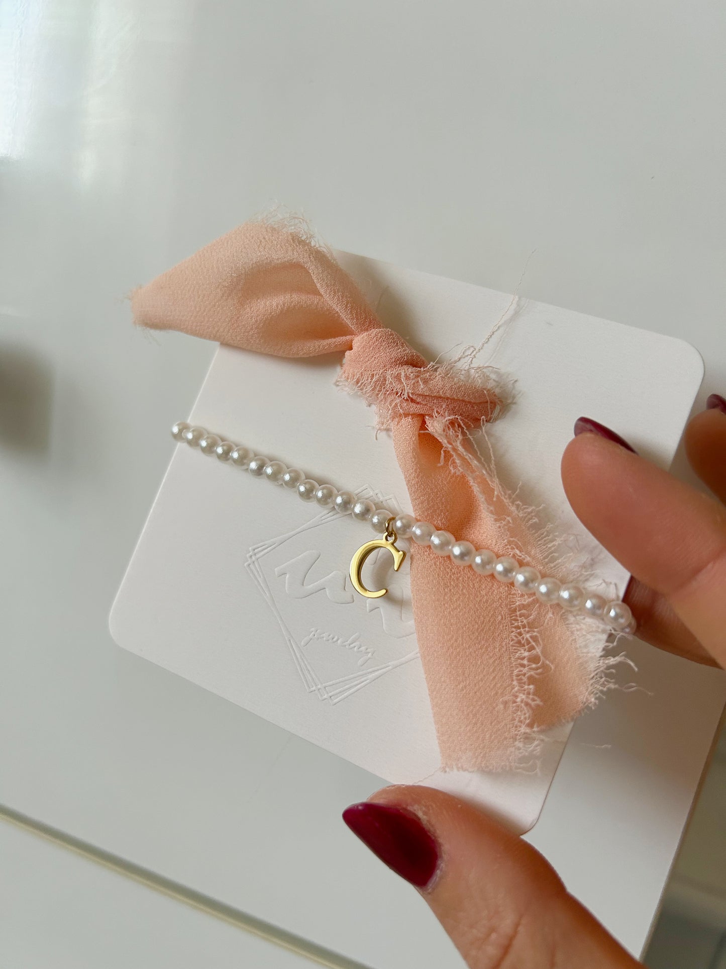 Pulsera clásica lazada rosa cuarzo