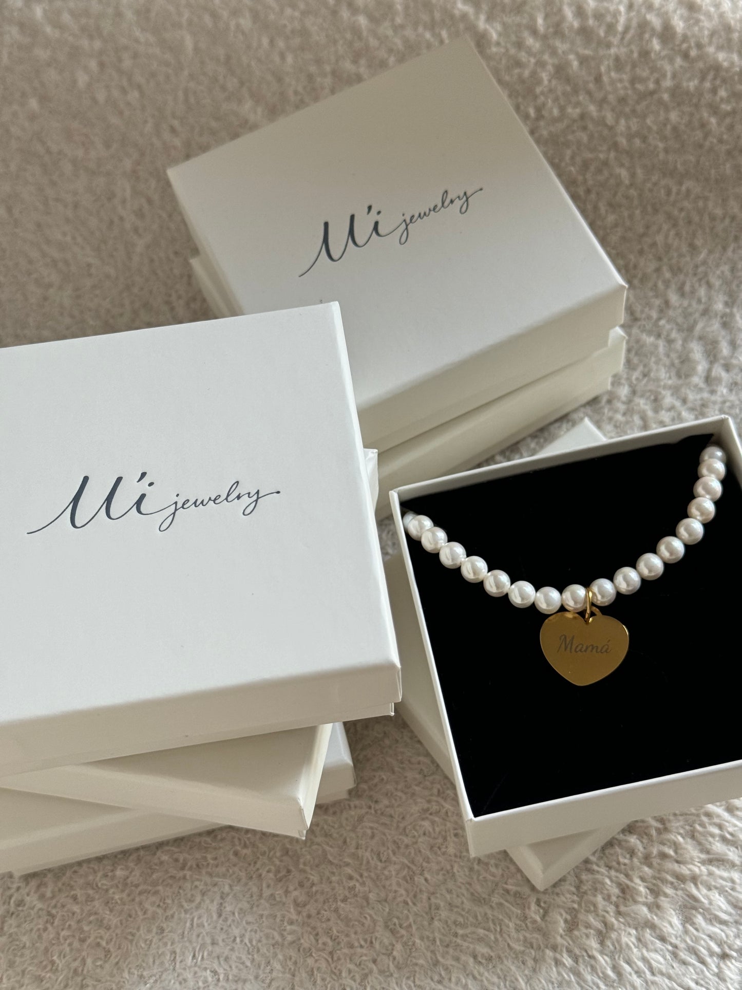 Collar perlas Mamá corazón Maxi