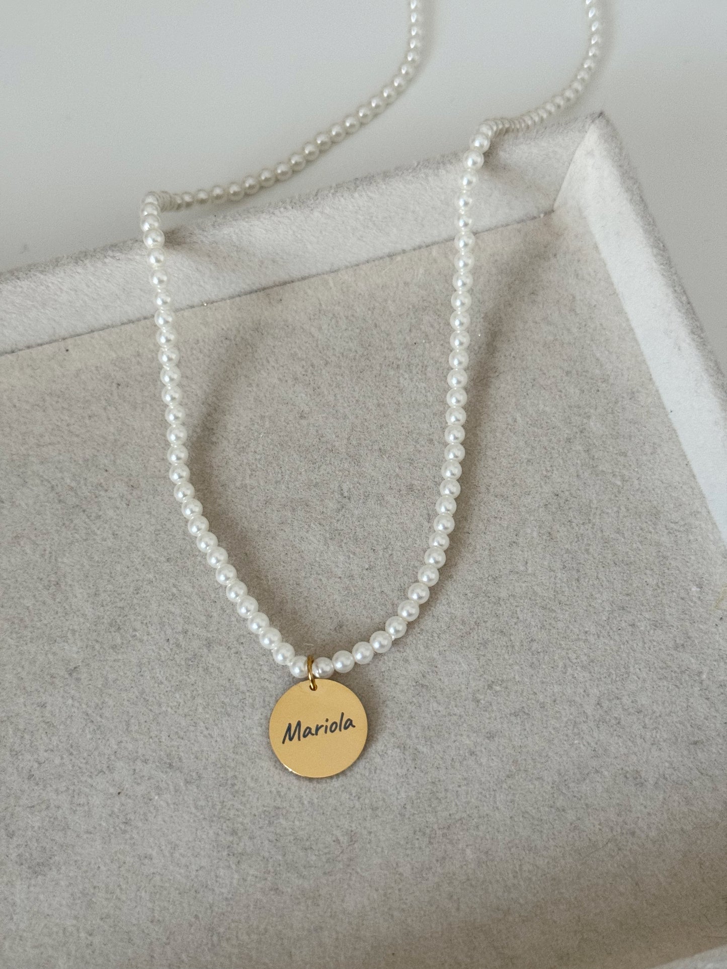Collar Grecia chapa grabada