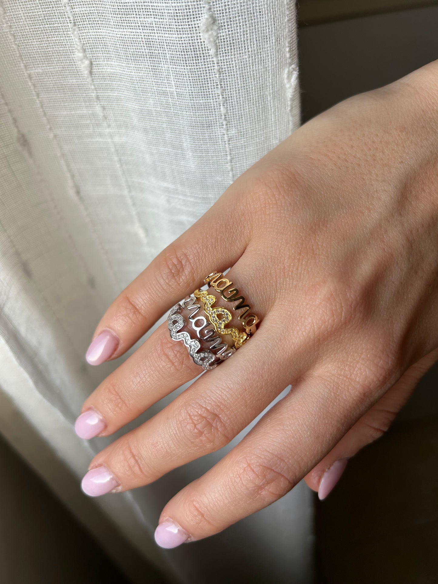 Anillo MAMÁ plata