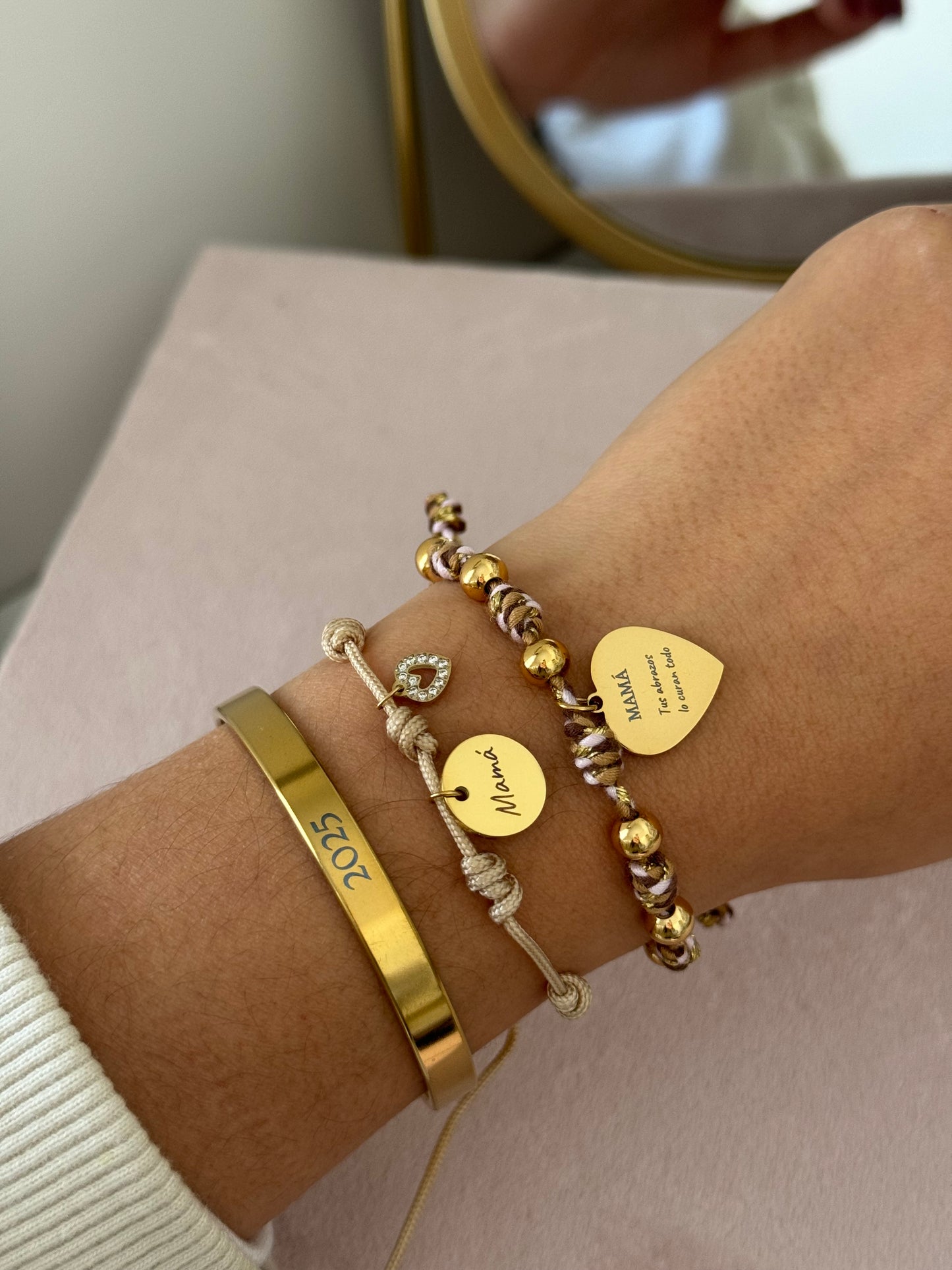 Pulsera Jazmín chapa grabada