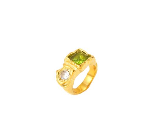 Anillo martillado oliva