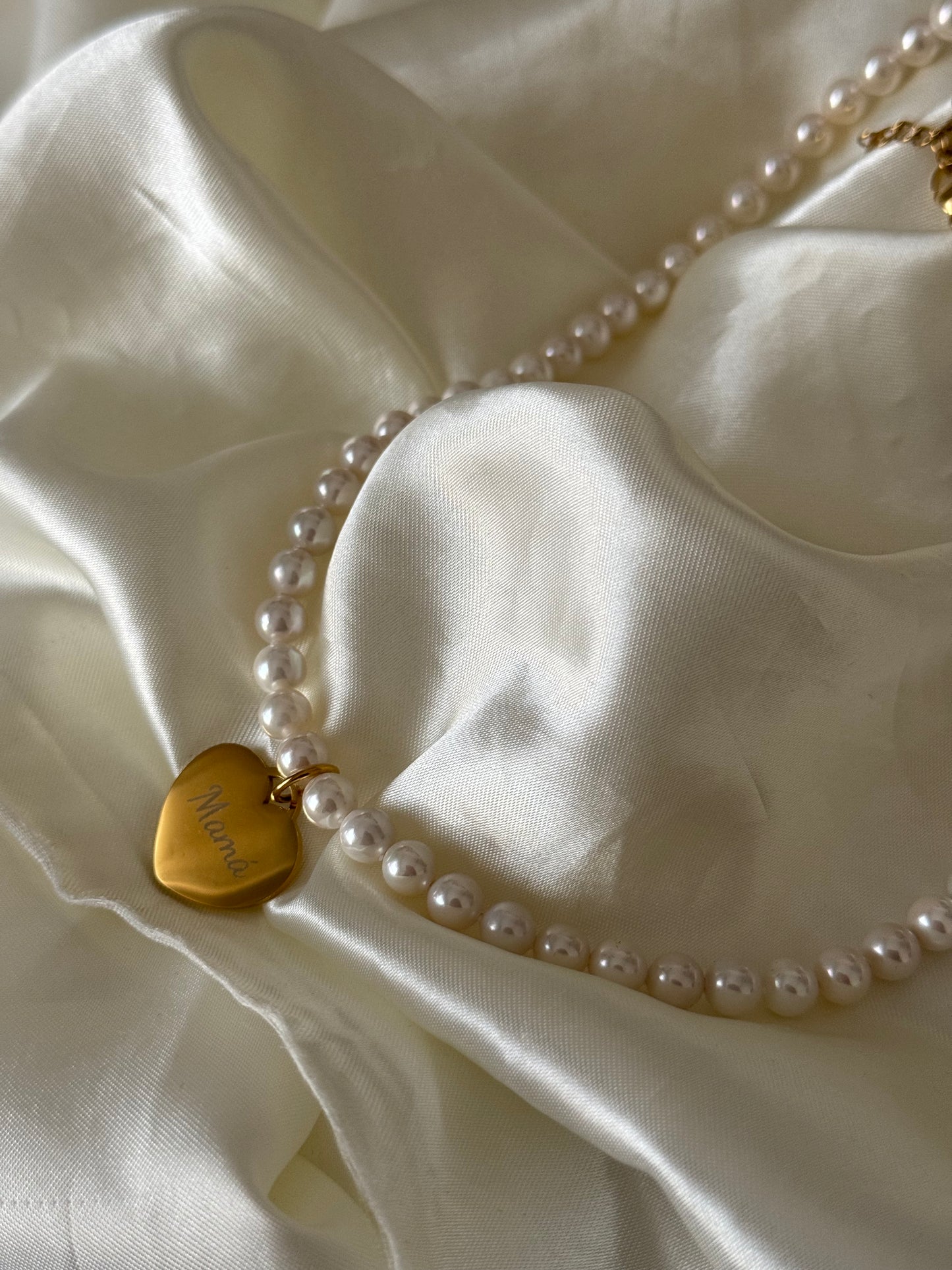 Collar perlas Mamá corazón Maxi