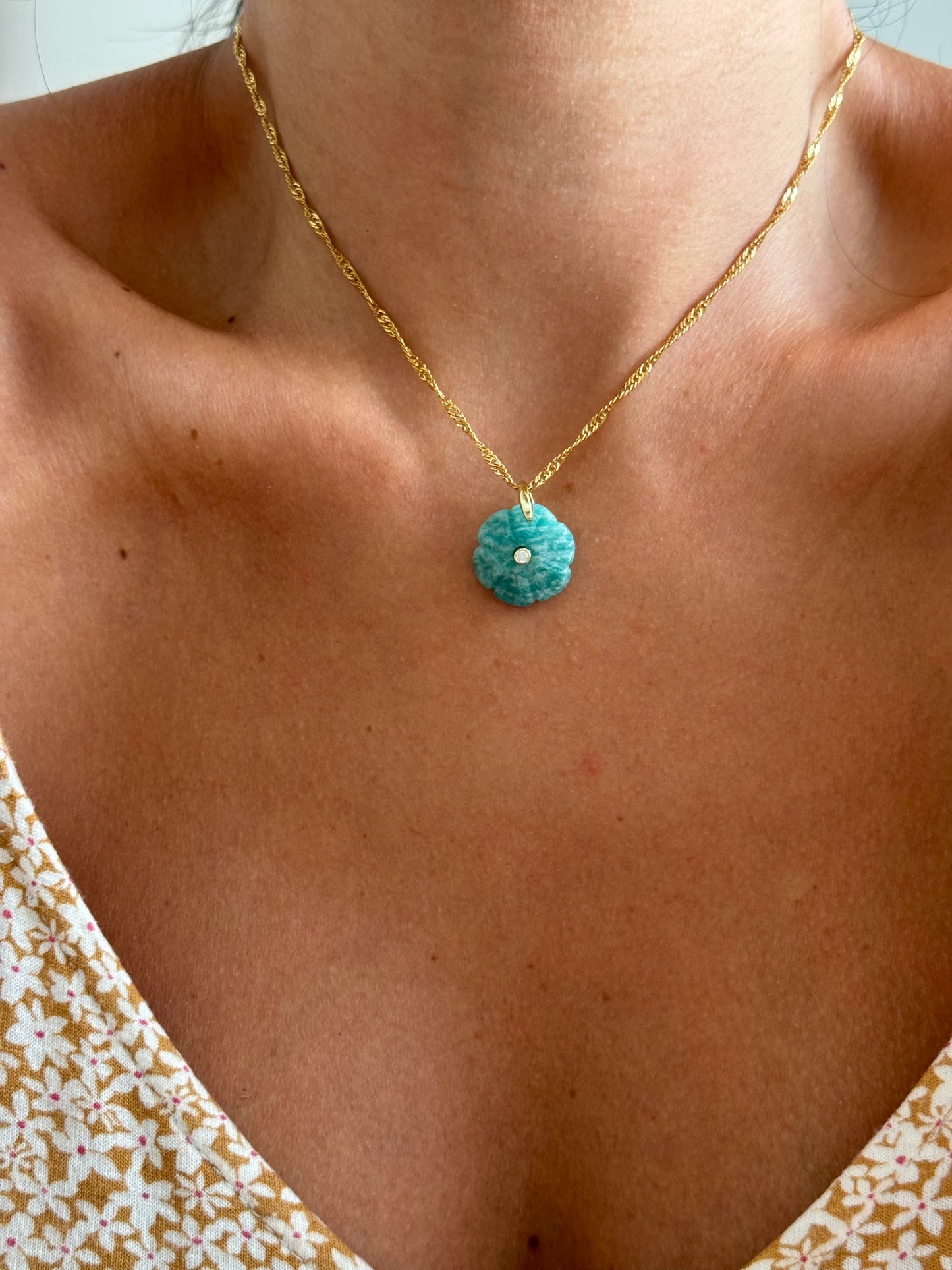 Collar flor Amazonita