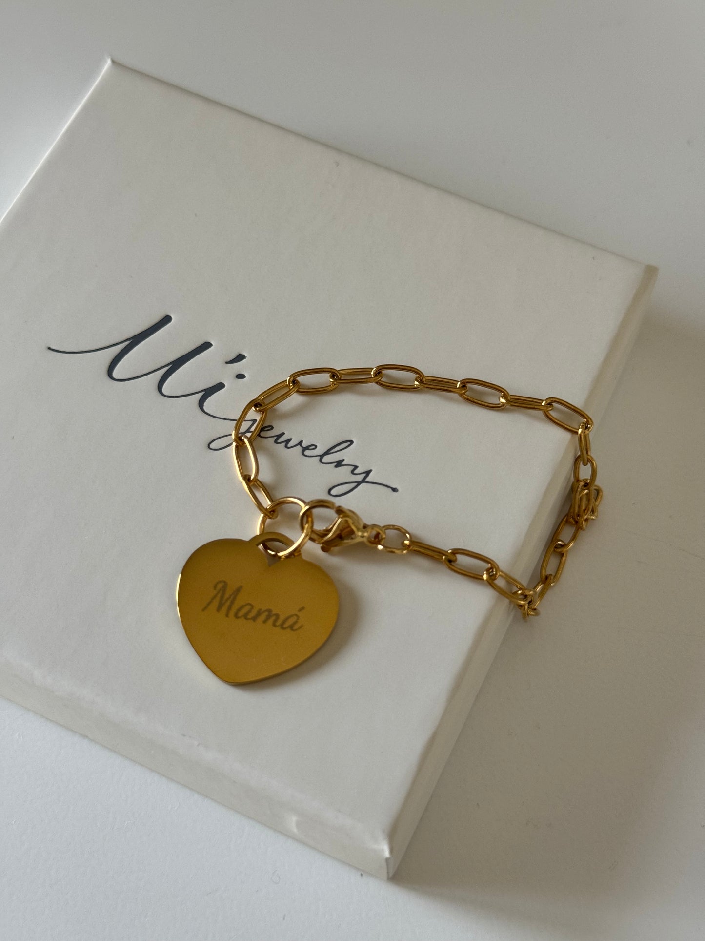 Pulsera eslabones corazón Maxi Mamá