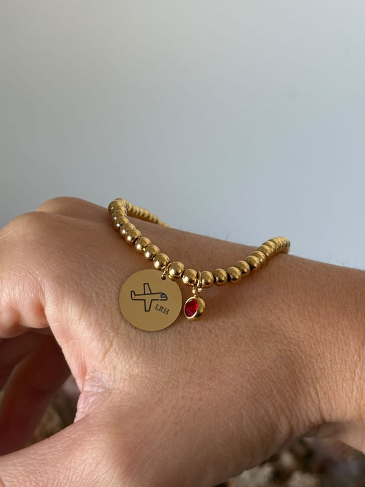 Pulsera foto grabada circonita